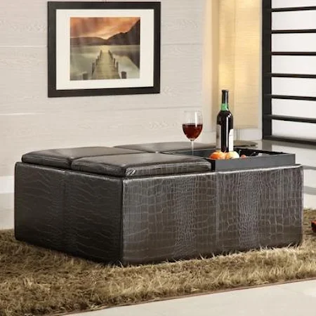 Large Square Storage Ottoman for Luxurious Living Room Enhancement